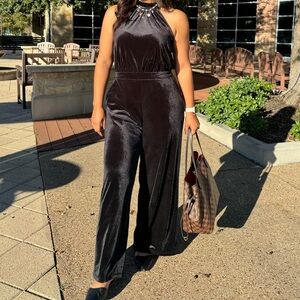 Women's Velvet Jumpsuit - A New Day™ Black Small